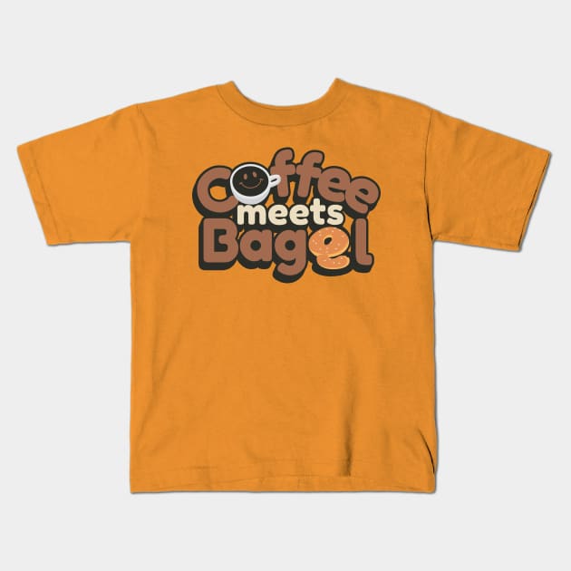 Coffee meets Bagel Kids T-Shirt by andantino